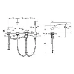 VitrA Root Round Zweigriff-Wannenfüll- Und Brausearmatur