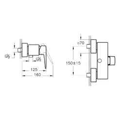 VitrA Root Square Einhebel-Brausearmatur Für Aufputz