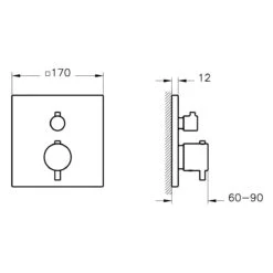 VitrA Root Square Thermostat-Wannenfüll- Und Brausearmatur Für Unterputz