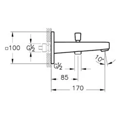 VitrA Root Square Wanneneinlauf Mit Brauseabgang Für Aufputz