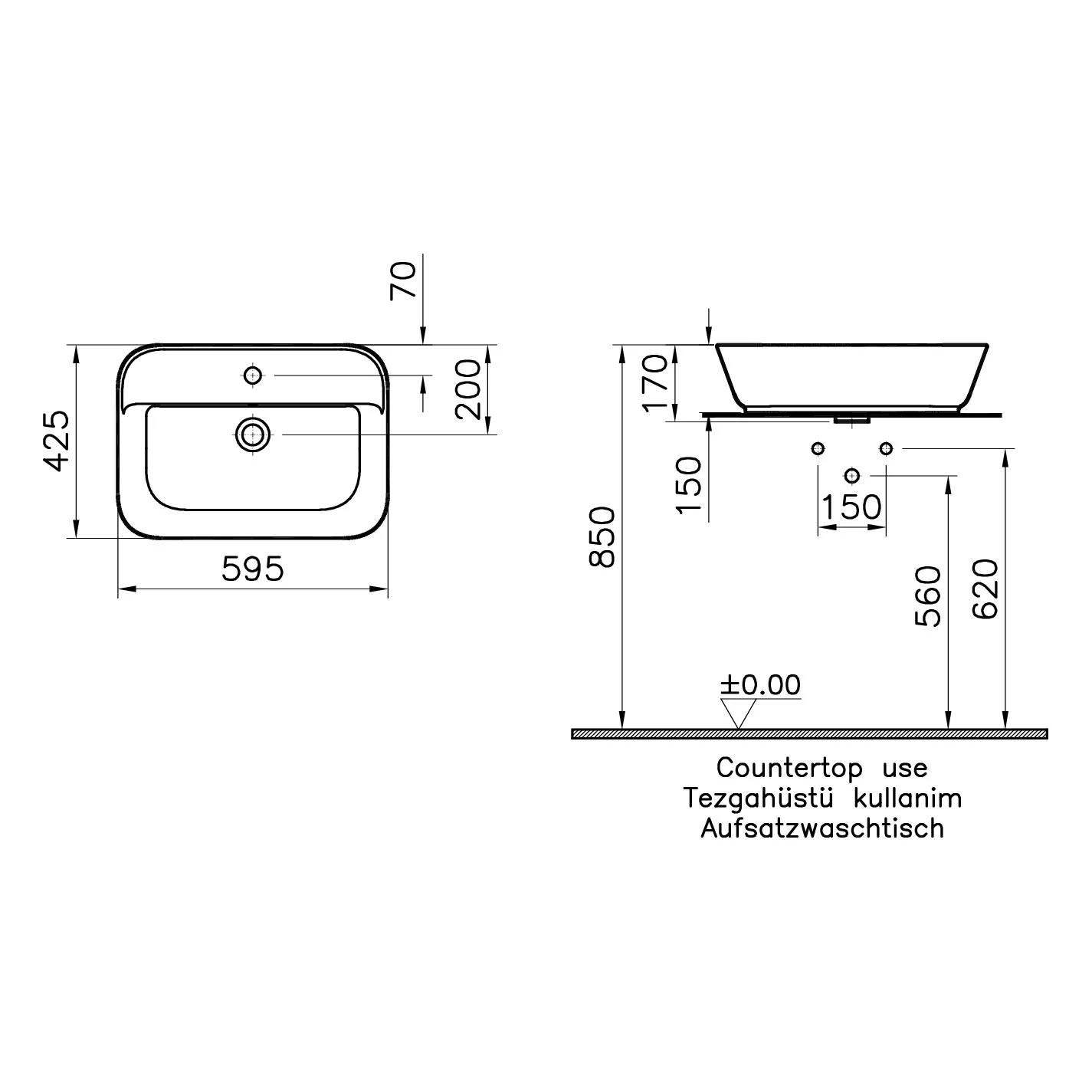Vitra Options Geo Aufsatzwaschtisch 59,5 x 42,5 cm, mit Überlaufloch, freistehend Vitra Options Geo Aufsatzwaschtisch 59,5 X 42,5 Cm, Mit Überlaufloch, Freistehend -Vitra vitra badkeramik options waschtische geo aufsatzwaschtisch 9204798