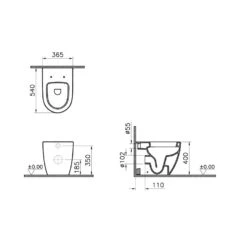 VitrA Sento Stand-WC Tiefspüler Mit Geschlossenem Spülrand Mit Oberflächenveredelung