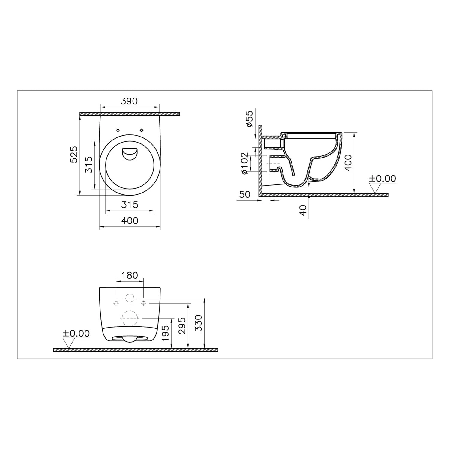 VitrA Voyage Wand-WC VitrA Flush 2.0, spülrandlos VitrA Voyage Wand-WC VitrA Flush 2.0, Spülrandlos -Vitra vitra badkeramik voyage wc wand flush 10538720