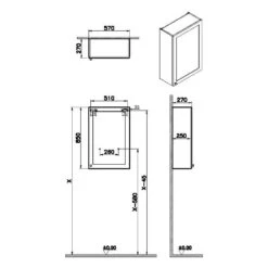 VitrA Root Classic Oberschrank 57 X 85 Cm, Türanschlag Rechts