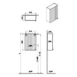 VitrA Root Groove Oberschrank 57 X 85 Cm, Türanschlag Links