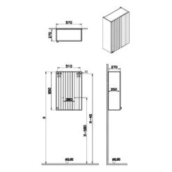VitrA Root Groove Oberschrank 57 X 85 Cm, Türanschlag Rechts