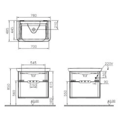 Vitra Sento Waschtischkombination 78 X 48,5 Cm Mit 2 Auszügen -Vitra vitra badmoebel sento waschtischkombination 78 x 10947770