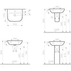 VitrA S20 Waschtisch 55 Cm, Ohne Hahnloch, Ohne Überlauf