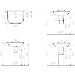 VitrA S20 Waschtisch 60 Cm, Ohne Hahnloch, Ohne Überlauf