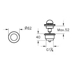 VitrA Liquid Pop Up-Ventil Für Waschtische Mit Überlauf Halbkugel